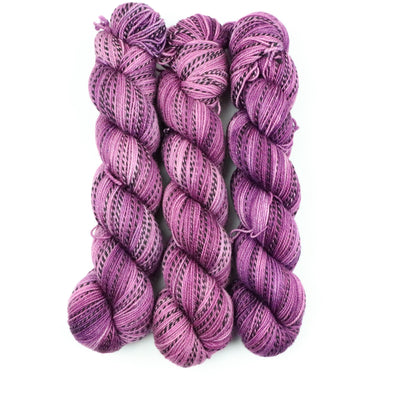 Deep Lilac,  SW Merino & nylon zebra yarn - fingering weight